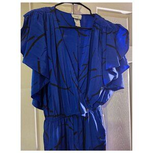 NWT JODY California Cobalt Blue & Black Jumpsuit 80's Vibe Size 11/12 Rare Find!